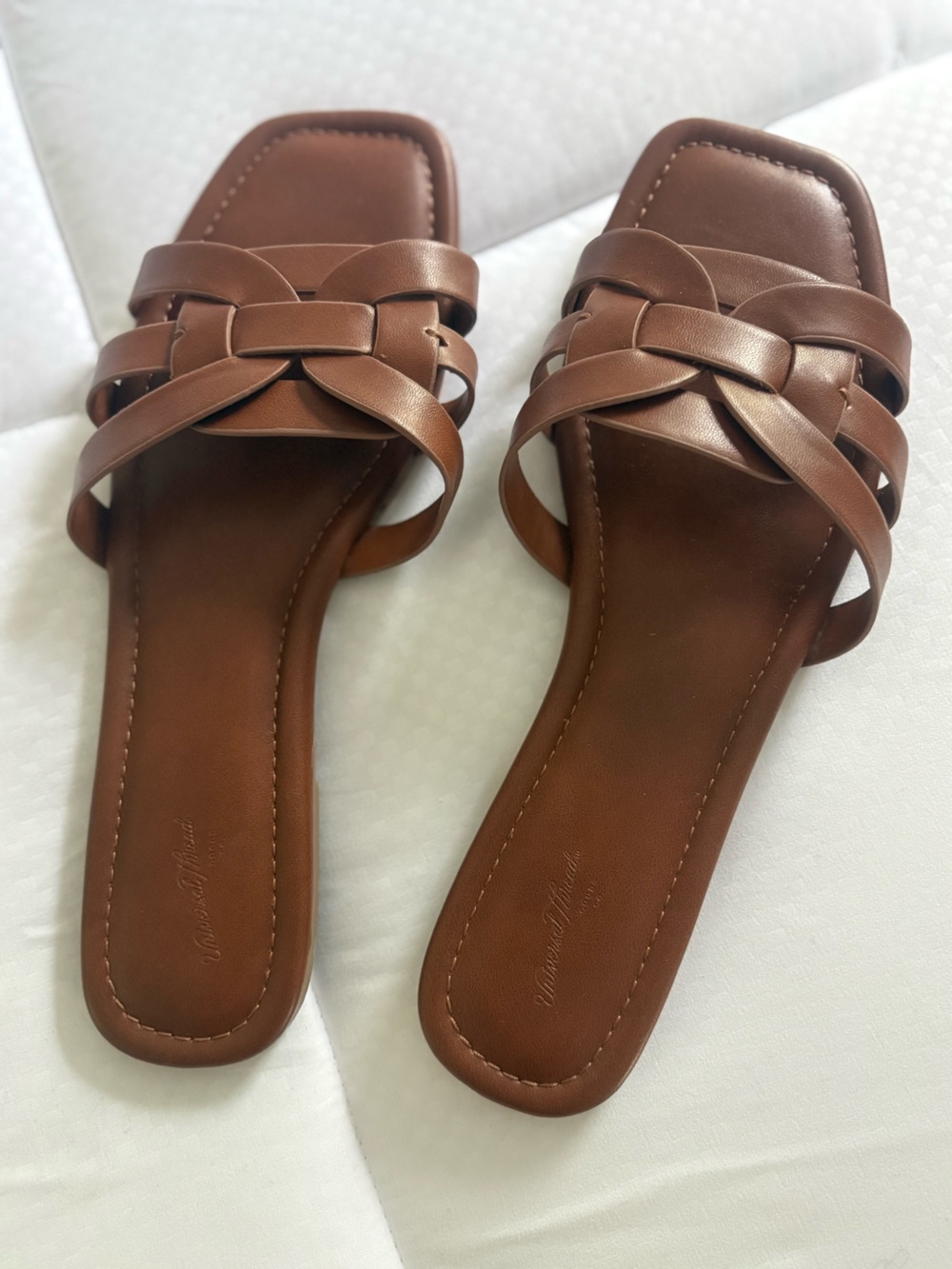 Universal Thread Brown Woven Slide Sandals